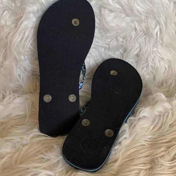 VERA BRADLEY go fish rubber flip flops in cool blue teal back color combo - Picture 7 of 9